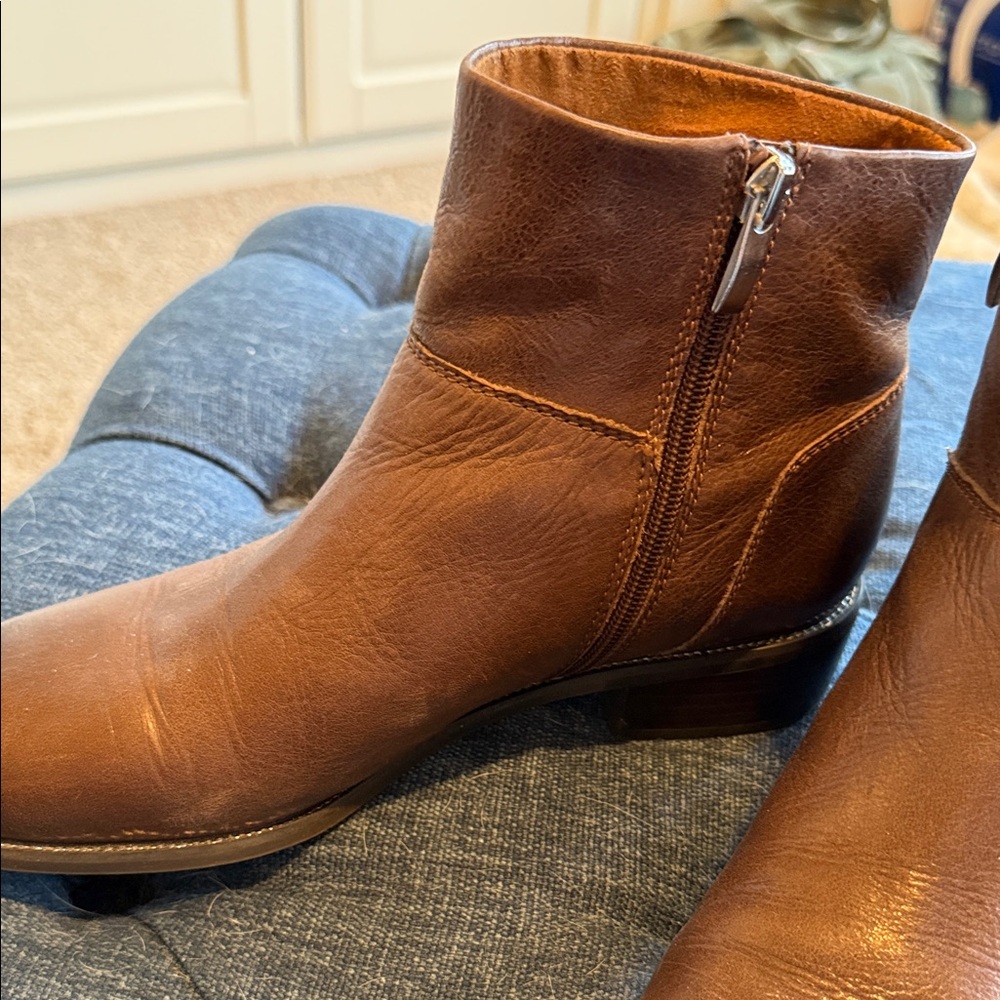 Franco Sarto Brown Leather Ankle Boots - Picture 3 of 3